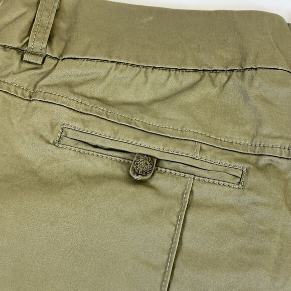 New Soft Surrounding Khaki Pants Crochet‎ Covered Button Ankle Straight Sz TXL - Picture 10 of 13